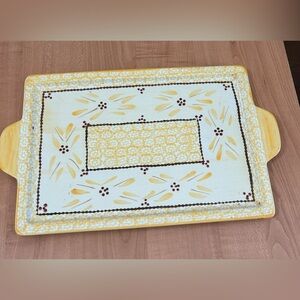 temptations bakeware presentable ovenware old world yellow Tara serving tray